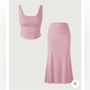 NWT - OGL Ruched Side Square Brami Tank Top & Mermaid Maxi Skirt Set